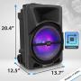 Pyle Wireless Portable PA Speaker System - 800W High Powered Bluetooth Compatible Indoor & Outdoor DJ Sound Stereo Loudspeaker w/USB SD MP3 AUX 3.5mm Input, Flashing Party Light & FM Radio-PPHP1244B