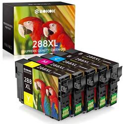 SEOKOK Remanufactured Ink Cartridge Replacement for Epson 288 288xl T288 T288XL Used with Epson XP-330 XP-340 XP-430 XP-434 XP-440 XP-446 Printers 5-Pack for Epson Ink 288xl Color Combo Pack