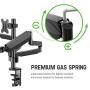 MOUNTUP Triple Monitor Stand Mount - 3 Monitor Desk Mount for Computer Screens Up to 27 inch, Triple Monitor Arm with Gas Spring, Heavy Duty Monitor Stand, Each Arm Holds Up to 17.6 lbs, MU0006