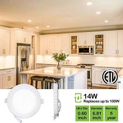 12 Pack 6 Inch LED Recessed Lighting with Junction Box, CRI90, 14W=100W, 1100lm, 3000K Warm White, Dimmable Ultra-Thin LED Downlight, Canless LED Recessed Ceiling Light