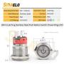 STARELO 19MM 3/4'' Latching Push Button Switch 5A 12V 1NO1NC SPDT ON/Off Waterproof Stainless Steel Shell with Power Symbol Ring LED with Wire Socket Plug(Blue)