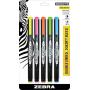 Zebra Zebrite Double-Ended Highlighter, Medium Chisel Point and Fine Point, Assorted Colors, 5-Count