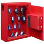 AdirOffice 40 Keys Cabinet with Digital Lock - Electronic Key Safe - Pin Code Keyless Storage Box for Keys - Secure Steel Lockbox - Scratch Resistant Powder Coated - Wall Anchor (Red)