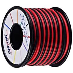 TUOFENG 16 awg Electronic Wire,66 Feet Silicone Wire Flexible Tinned Copper Wire High Temperature Resistance 2 Separated Wires 33 ft Black and 33 ft Red Stranded Wire