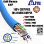 Cat6 Plenum CMP (Cat6e), Ethernet Cable 1000ft, 23AWG UTP, 600MHz, Solid Bare Copper, UL Certified, w/Spline(Noise Reducing Cross Separator), Easy to Pull (Reelex II Box), Bulk Network Cable - White