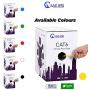 CAT6 Plenum Cable 1000ft (CMP) | Easy to Pull Fluke Tested Plenum Rated Wire | 23AWG Solid 550MHz, 4Pair 10Gigabit UTP Internet Cable, Available in Multi Colors (Yellow)
