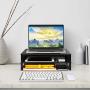 Simple Trending 2-Tier Monitor Stand Riser, Metal Desk Organizer Stand with Anti-Slip Suction Cup for Laptop, Computer, iMac, Pc, Printer, Black