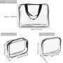 Clear Makeup Bags, APREUTY TSA Approved 6Pcs Cosmetic Makeup Bags Set Waterproof Clear PVC w/ Zipper Handle Portable Travel Luggage Pouch Airport Airline Bags Bathroom (Clear) Clear Makeup Bags, APREUTY TSA Approved 6Pcs Cosmetic Makeup Bags Set Waterproof Clear PVC w/ Zipper Handle Portable Travel Luggage Pouch Airport Airline Bags Bathroom (Clear)