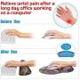 Keyboard Wrist Rest Pad and Mouse Pad Wrist Support, Ergonomic Raised Memory Foam, Non Slip PU Rubber Base [Pain Relief] for Office, Computer, Laptop, Typist, Gamer