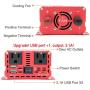 Cantonape 1000W/2000W(Peak) Car Power Inverter DC 12V to 110V AC Converter with LCD Display Dual AC Outlets and Dual USB Car Charger for Car Home Laptop Truck (Red)