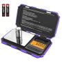 Brifit Digital Pocket Scale, 200g/ 0.01g Mini Scale, Portable Food Scale, Electronic Smart Scale, Jewelry Scale with Backlight LCD, 6 Units, Tare Function, Stainless Steel, Battery Included, Purple