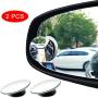 yusheng 2PCS small Blind Spot Mirror,2'' Round HD Glass Convex Rear View Mirror Stick On with 360° Rotation Adjustable for Cars SUV and Trucks (Frameless)
