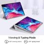 ESR Rebound Magnetic Smart Case for iPad Pro 12.9'' 2020 & 2018, Convenient Magnetic Attachment [Supports Pencil Pairing & Charging] Smart Case Cover, Auto Sleep/Wake Trifold Stand Case - Gray