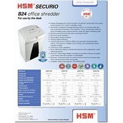 HSM SECURIO B24S, 22 to 24 Sheet, Strip-Cut, 9-Gallon Capacity Shredder