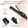 6-in-1 Curling Iron, Professional Curling Wand Set, Instant Heat Up Hair Curler with 6 Interchangeable Ceramic Barrels (0.35 to 1.25) and 2 Temperature Adjustments (Black)