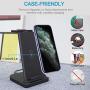 Wireless Charging Station, 3 in 1 Qi-Certified Fast Wireless Charger Stand Dock for Airpods Pro/ 2, Apple Watch 6 SE 5 4 3 2, iPhone 12/12 Pro/ 11/ 11Pro/ X/XS/XR /8/8 Plus/Qi Phones