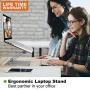 Laptop Stand for Desk - Adjustable Height Laptop Holder, Aluminum Laptop Riser with Heat-Vent, Computer Stand Compatible with All HP, Dell, MacBook Laptop (Grey)