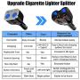 Cigarette Lighter Splitter QC 3.0, 2-Socket USB C Car Charger Adapter Type C Multi Power Outlet 12V/24V 80W DC with LED Voltmeter Switch Dual USB Port for iPhone GPS Dashcam iPad Android Samsung