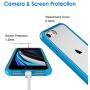JETech Case for iPhone SE 2020 2nd Generation, iPhone 8 and iPhone 7, 4.7-Inch, Shockproof Bumper Cover, Anti-Scratch Clear Back (Blue)