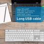 Macally Ultra-Slim USB Wired Keyboard with Number Keypad for Apple Mac Pro, MacBook Pro/Air, iMac, Mac Mini, Laptop Computers, Windows Desktop PC Laptops, Silver (SLIMKEYPROA)