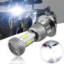 HONLEEX Mini AC/DC 9-85V P15D H6M LED Motorcycle Headlight Bulb,1600LM 3xCOB LEDs Hi/Lo Beam P15D-25-1 LED Bulb for ATVS Yamaha Motorbike Car Heamlamp.Pack of 1 (Silver)