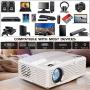 [Full HD Native 1080P Projector with 100Inch Projector Screen] 7500Lumens LCD Projector Full HD Projector Max 300'' Display, Compatible with TV Stick, HDMI, AV VGA, PS4, Smartphone for Outdoor Movies