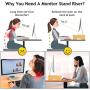 Amada 16 inch Computer Monitor Riser Stand - Bamboo Desk & Tabletop Organizer for Home and Office Monitor Mount Computer Laptop Cellphone Printer Stand-AMBMS03