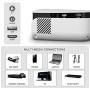 Mini Projector-2021 Latest Portable Video Projector for Home Theater/Outdoor Movie/Video Game, Support 1080P/236 Projector Screen, Compatible with Netflix/TV Stick/Phone/Laptop/PC/HDMI/USB