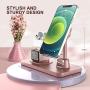 wegoodsun for Stand for Magsafe Charger,Apple Watch/AirPods Pro iPhone 12/12 Pro/12 Pro Max Charging Station for Multiple Devices Products Holder Desk Dock Base Mount(Not Included MagSafe)(Rose Gold)