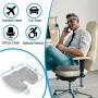 U-Shaped Memory Foam Seat Cushion for Office Chair, Car Seat, Computer and Desk Chairs. Office Chair Cushion for Coccyx, Sciatica, Back, Tailbone Pain Relief. Coccyx Seat Cushion for Back Pain. Gray