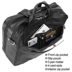 TIDING Leather Briefcase for Men 17'' Computer Bag Business Travel Messenger Bag