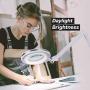 Brightech LightView PRO LED 2.25x Magnifying Glass Clamp Lamp: Daylight Bright Lighted Lens – Dimmable, Adjustable Color Temperature Utility Light for Desk, Table, Task, Craft, Workbench –White