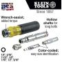 Klein Tools 32807MAG 7-in-1 Nut Driver, Magnetic Driver with SAE Hex Nut Sizes and Spring Coil Bits, Heavy-Duty Handle for Added Torque