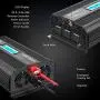 VOLTWORKS 1500W Pure Sine Wave Power Inverter DC 12v to AC 110v-120v with 4.8A Dual USB Ports 3 AC Outlets and Remote Control LCD Display for Home RV Truck[3 Years Warranty]