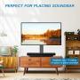 Swivel Universal TV Stand Mount for 37-70 Inch LCD OLED Flat/Curved Screen TVs-Height Adjustable Table Top TV Stand/Base with Tempered Glass Base & Wire Management, VESA 600x400mm up to 99lbs-PSTVS21