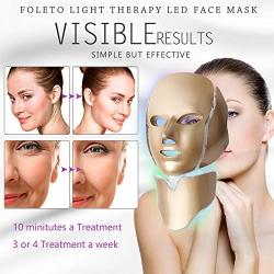 LED Face Mâsk Light Therapy - 7 Color Light Therapy Mâsk Photon Skin Rejuvenation Facial Skin Care with Neck Care Anti Aging Wrinkles Skin Tightening Wrinkles Toning Mâsk
