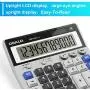 Calculator,Standard Function Desktop Calculator,Basic Financial Calculator Solar Powered Accounting Calculator 12 Digit LCD Display Calculators,Office and Home Calculator
