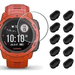 [10+2 Pack] Garmin Instinct Screen Protector and Charger Port Protector