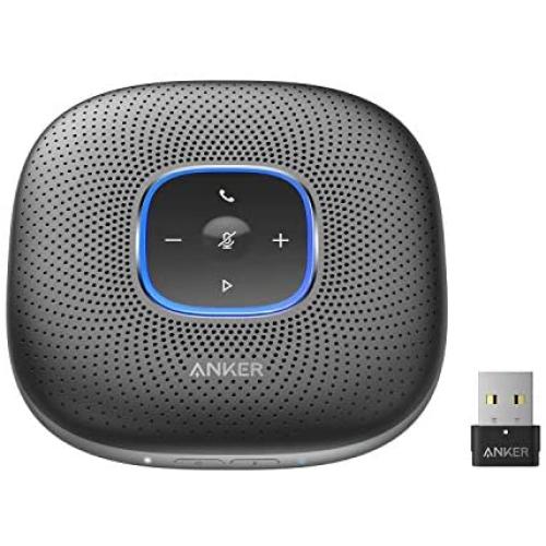 Anker PowerConf+ Bluetooth Speakerphone with Bluetooth Dongle, 6 Mics, Enhanced Voice Pickup, 24H Call Time, Bluetooth 5, USB C, Conference Speaker, Compatible with Leading Platforms, for Home Office