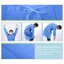 YIBER Disposable Lab Coat Isolation Gown SMS Material 38g With Knit Cuff Long Sleeve, Fluid Resistant, Dental, Medical, Hospital, Industries, ONE SIZE FITS ALL - 5 pcs/Pack Blue
