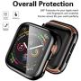 【3 Pack】 Easuny Hard Case Cover Design for Apple Watch Series 3 Series 2 1 38mm with Built-in Glass Screen Protector - Overall Protective Accessories for iWatch Women Men,Black Rose-Gold Colorful