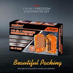HORUSDY 110 in 1 Precision Screwdriver Set with Phillips, More& Torx Bits, Non-Slip Magnetic Electronics Tool Kit
