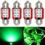 Phinlion Super Bright DE3022 LED Green Bulb 3030 6-SMD Festoon 1.25'' 31mm DE3021 DE3175 LED Bulbs for Car Interior Map Dome Trunk Courtesy Light, Pack of 4