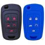 2Pcs Coolbestda Rubber Flip Key Fob Cover Remote Case Skin Jacket Holder Protector for Chevrolet Equinox Camaro Cruze Malibu Sonic Volt Park