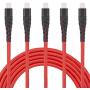 iPhone Charger Cable,5 Pack 3 ft Lightning Cable & Data Sync Fast 3 Foot Nylon Braided Cord Compatible with iPhone Xs max/xr/x/8/8 Plus/7/7plus/6/6s Plus/5s/5,iPad(red)