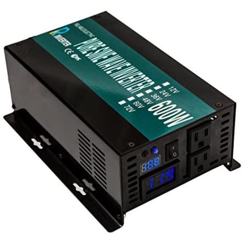 WZRELB Reliable Design Top Quality Pure Sine Wave Inverter DC to AC 24VDC input 120VAC Output Off Grid Backup Power Supply Power Converter, (RBP60024B1)