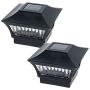 GreenLighting 2 Pack Tokyo #5 Aluminum Solar Post Cap Light - LED for 4x4 Wood/5x5 PVC (Black)