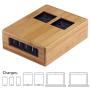 Power Hub 5 USB + 2 AC Charging Station | Built in Surge Protection | Attractive Dependable Table Side Charging Hub | Bamboo | Set of 4 Short Cords (Lightning)
