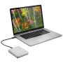 LaCie Mobile Drive, 2 TB, External Hard Drive HDD – Moon Silver, USB-C USB 3.0, with Rescue Services (STHG2000400)