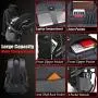 Backpack For School Bookbag College Student Business Travel with USB Charging Port Fit Laptop Up to 15.6 Inch Anti Theft Luggage Straps (Black)